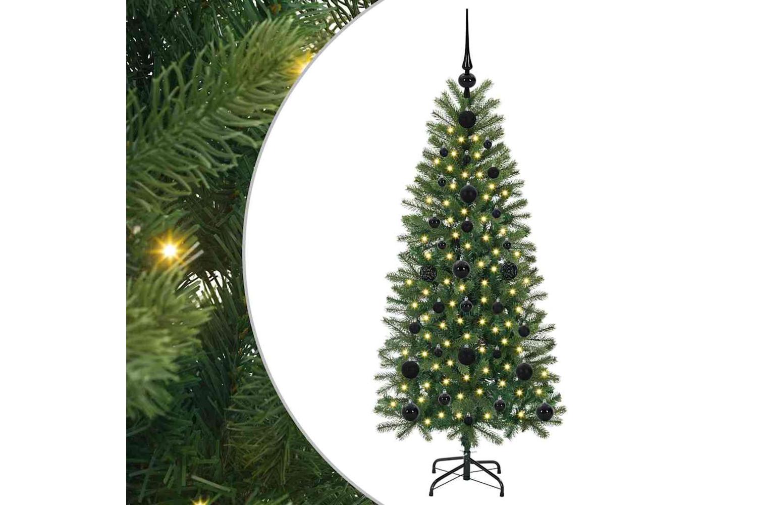 Vidaxl Artificial Christmas Tree With 150 Leds Green 120 Cm Pe And Pvc