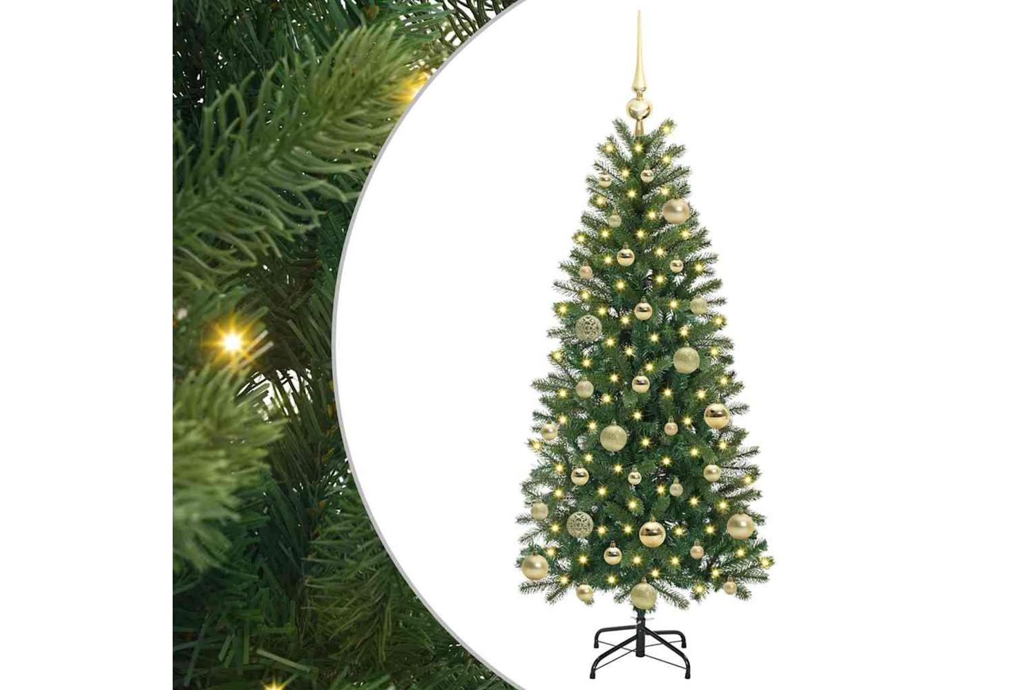 Vidaxl Artificial Christmas Tree With 150 Leds Green 120 Cm Pe And Pvc-2