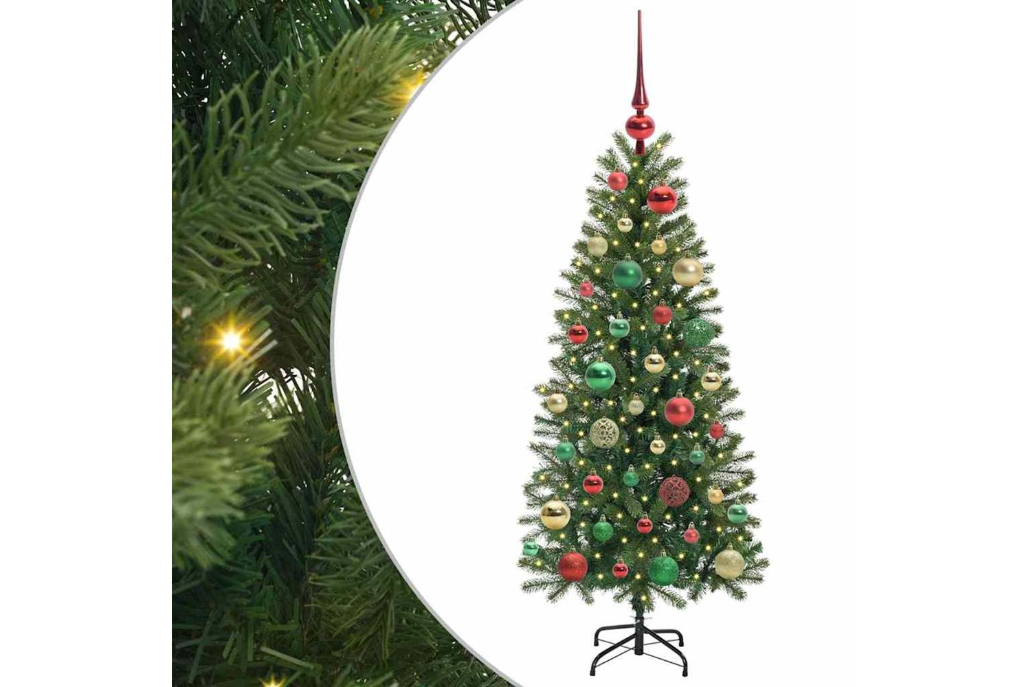 Vidaxl Artificial Christmas Tree With 150 Leds Green 120 Cm Pe And Pvc