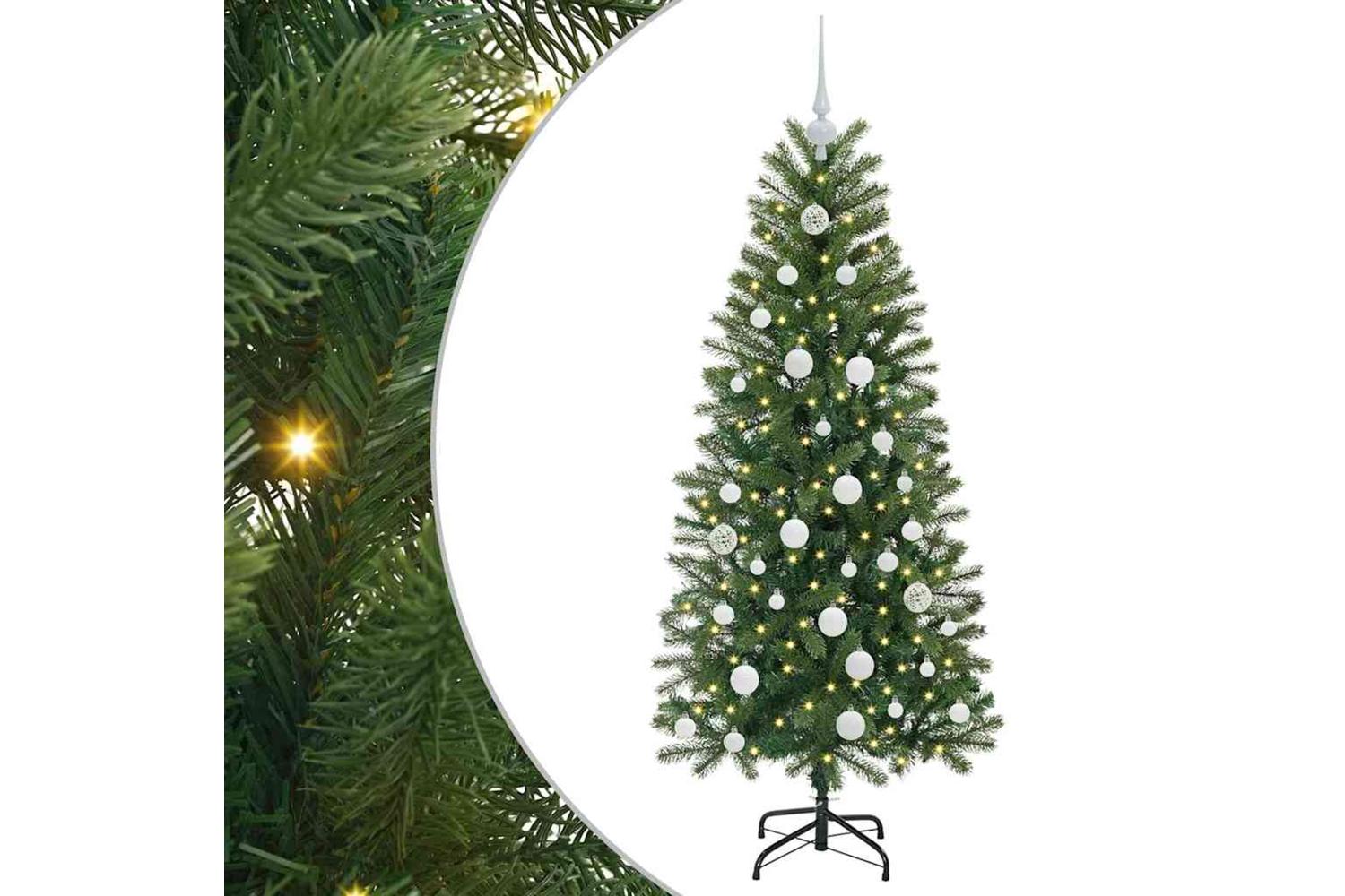 Vidaxl Artificial Christmas Tree With 150 Leds Green 150 Cm Pe And Pvc-2