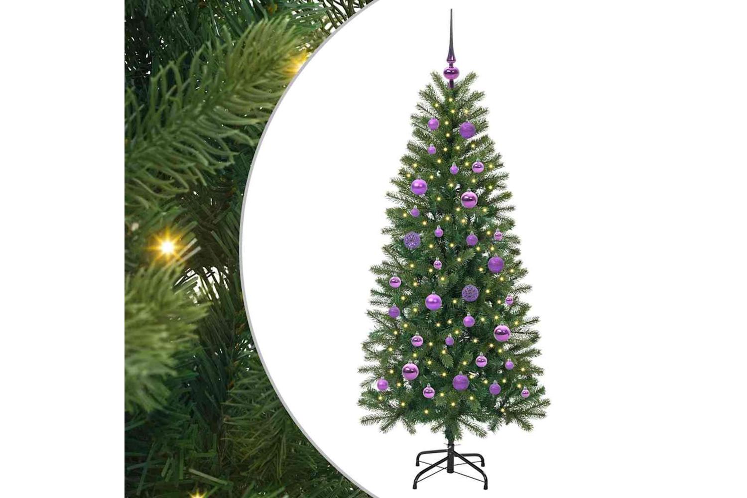 Vidaxl Artificial Christmas Tree With 150 Leds Green 150 Cm Pe And Pvc-2