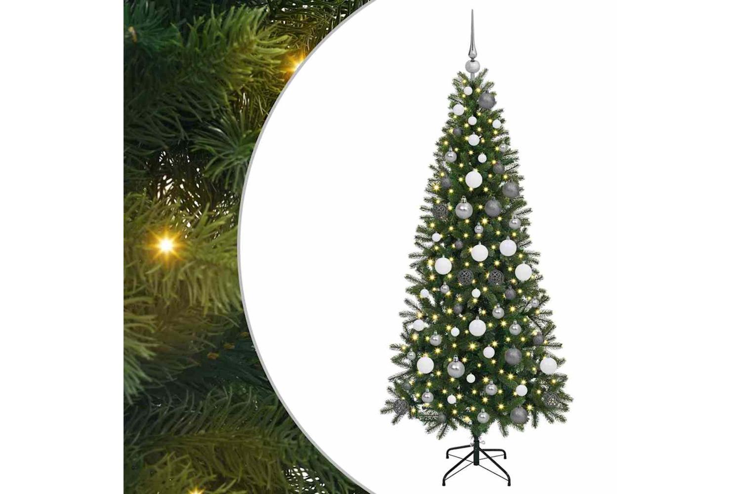 Vidaxl Artificial Christmas Tree With 300 Leds Green 180 Cm Pe And Pvc-2
