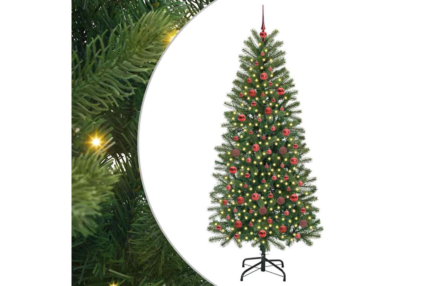Vidaxl Artificial Christmas Tree With 300 Leds Green 180 Cm Pe And Pvc-2
