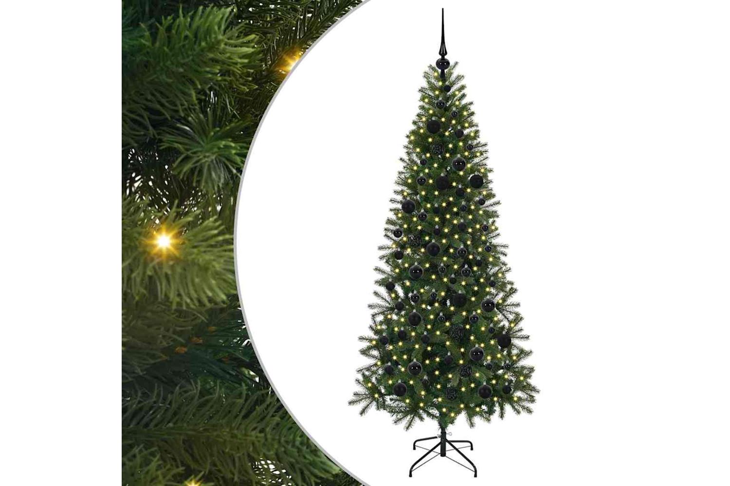 Vidaxl Artificial Christmas Tree With 300 Leds Green 180 Cm Pe And Pvc