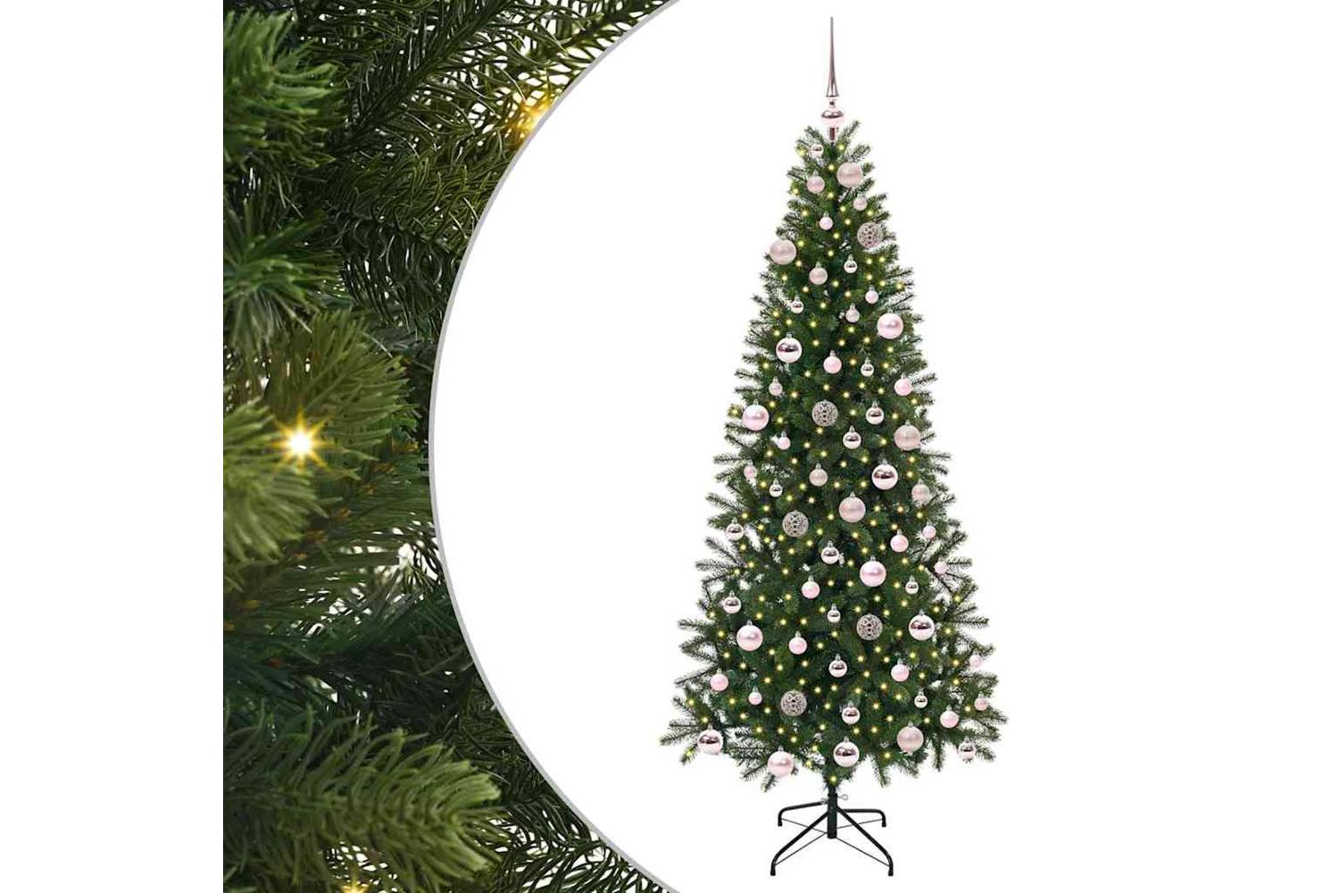 Vidaxl Artificial Christmas Tree With 300 Leds Green 180 Cm Pe And Pvc-2