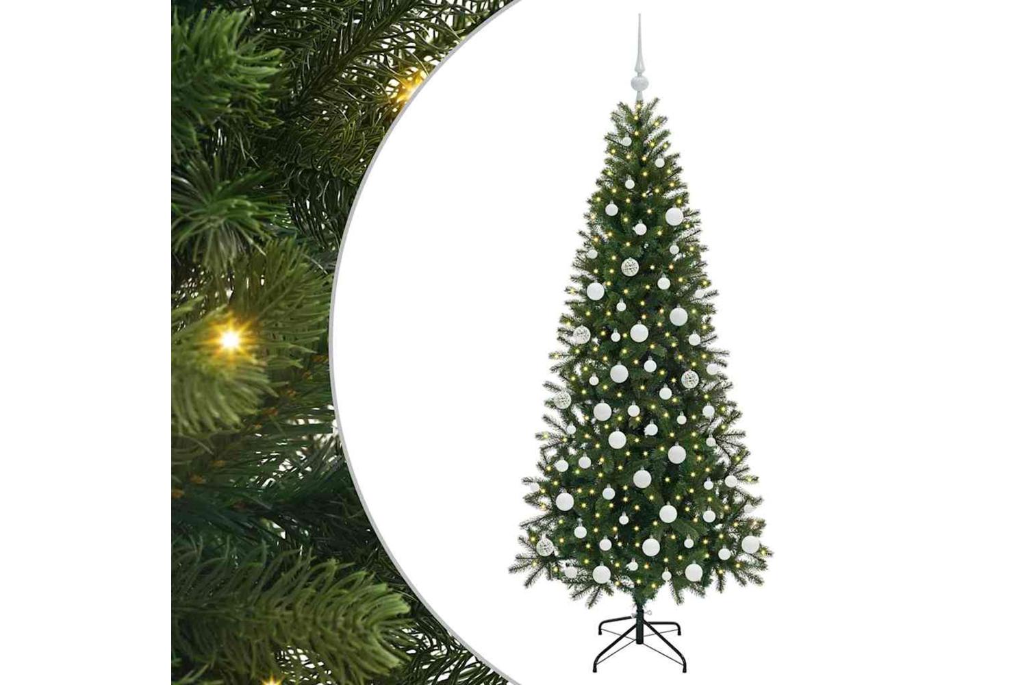 Vidaxl Artificial Christmas Tree With 300 Leds Green 180 Cm Pe And Pvc-2