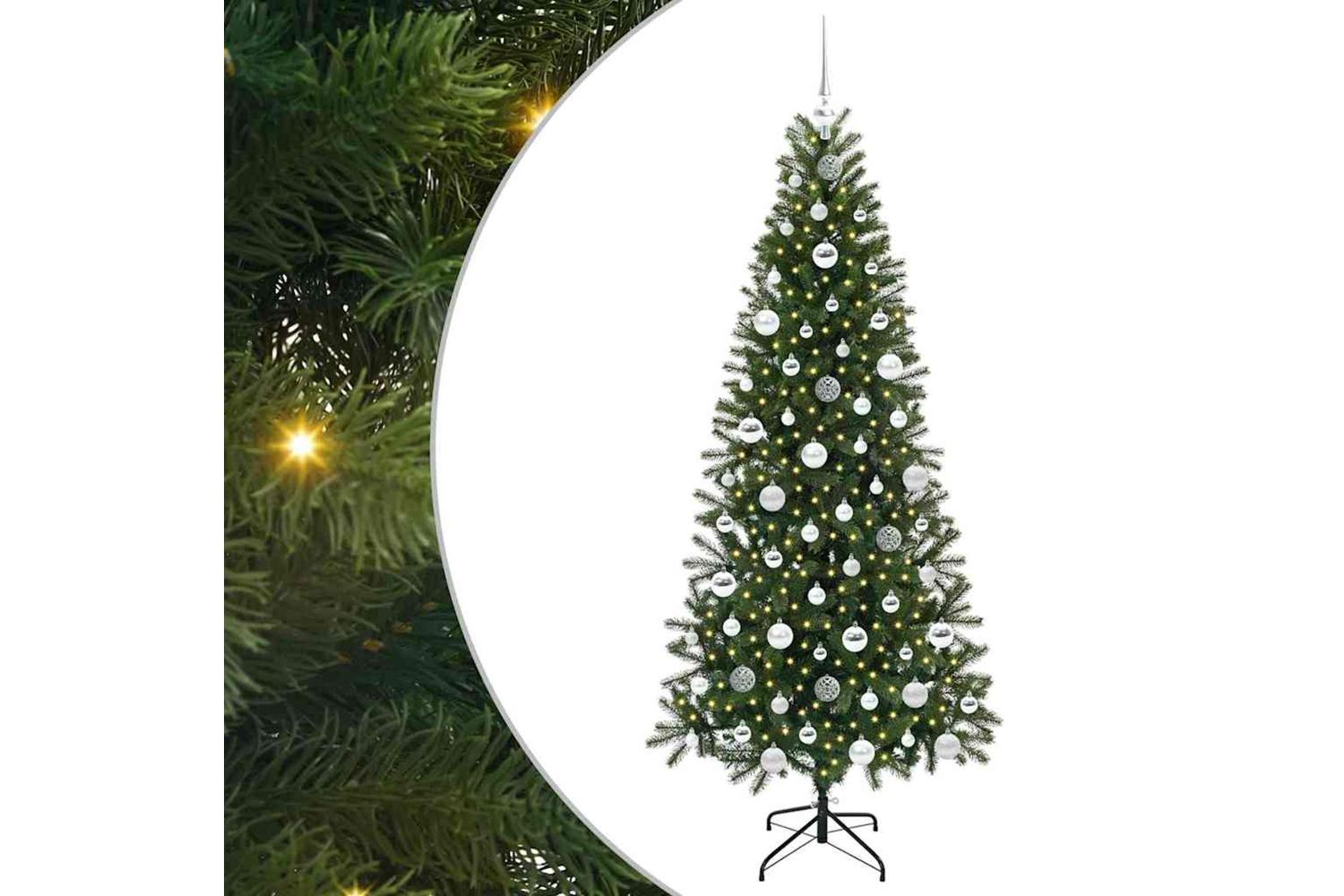 Vidaxl Artificial Christmas Tree With 300 Leds Green 180 Cm Pe And Pvc-2