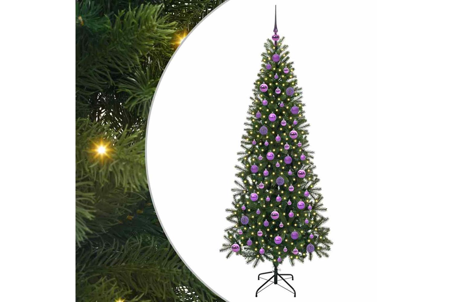 Vidaxl Artificial Christmas Tree With 300 Leds Green 180 Cm Pe And Pvc-2