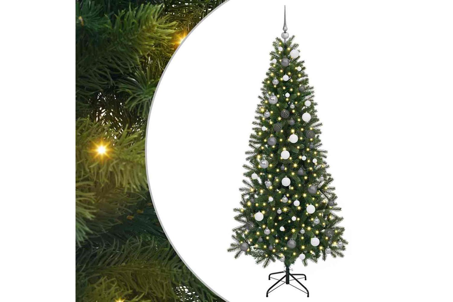 Vidaxl Artificial Christmas Tree With 300 Leds Green 210 Cm Pe And Pvc-2