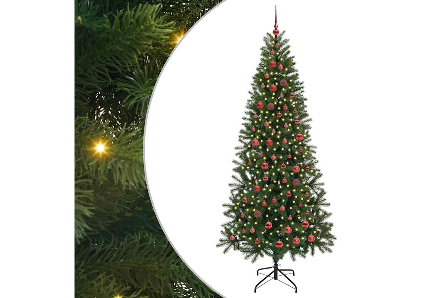 Vidaxl Artificial Christmas Tree With 300 Leds Green 210 Cm Pe And Pvc-2