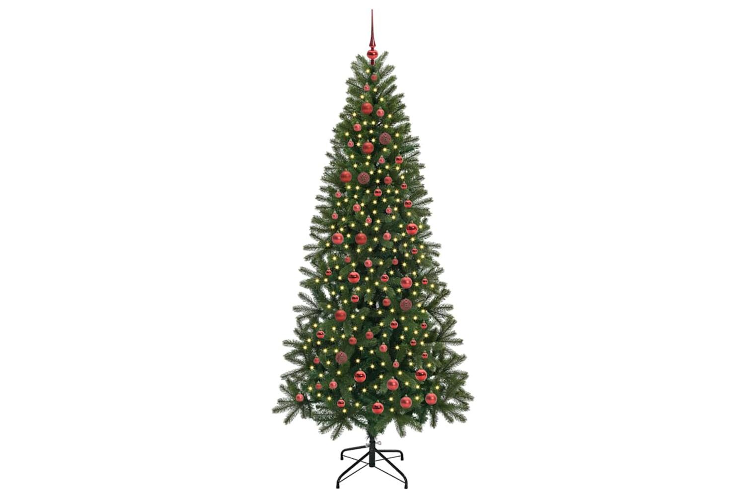 Vidaxl Artificial Christmas Tree With 300 Leds Green 210 Cm Pe And Pvc-3