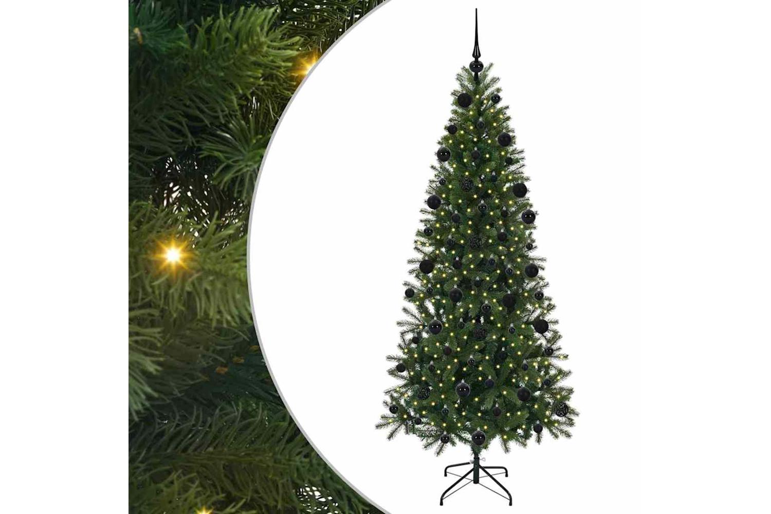 Vidaxl Artificial Christmas Tree With 300 Leds Green 210 Cm Pe And Pvc-2