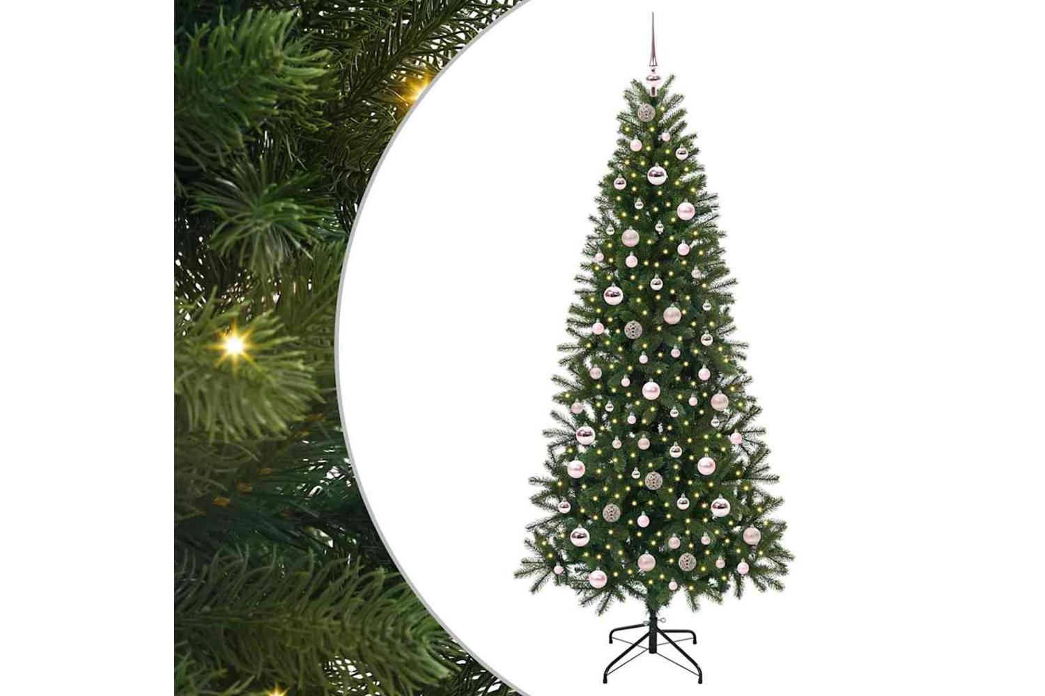 Vidaxl Artificial Christmas Tree With 300 Leds Green 210 Cm Pe And Pvc-2
