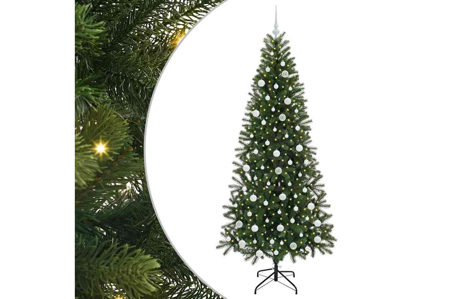 Vidaxl Artificial Christmas Tree With 300 Leds Green 210 Cm Pe And Pvc-2