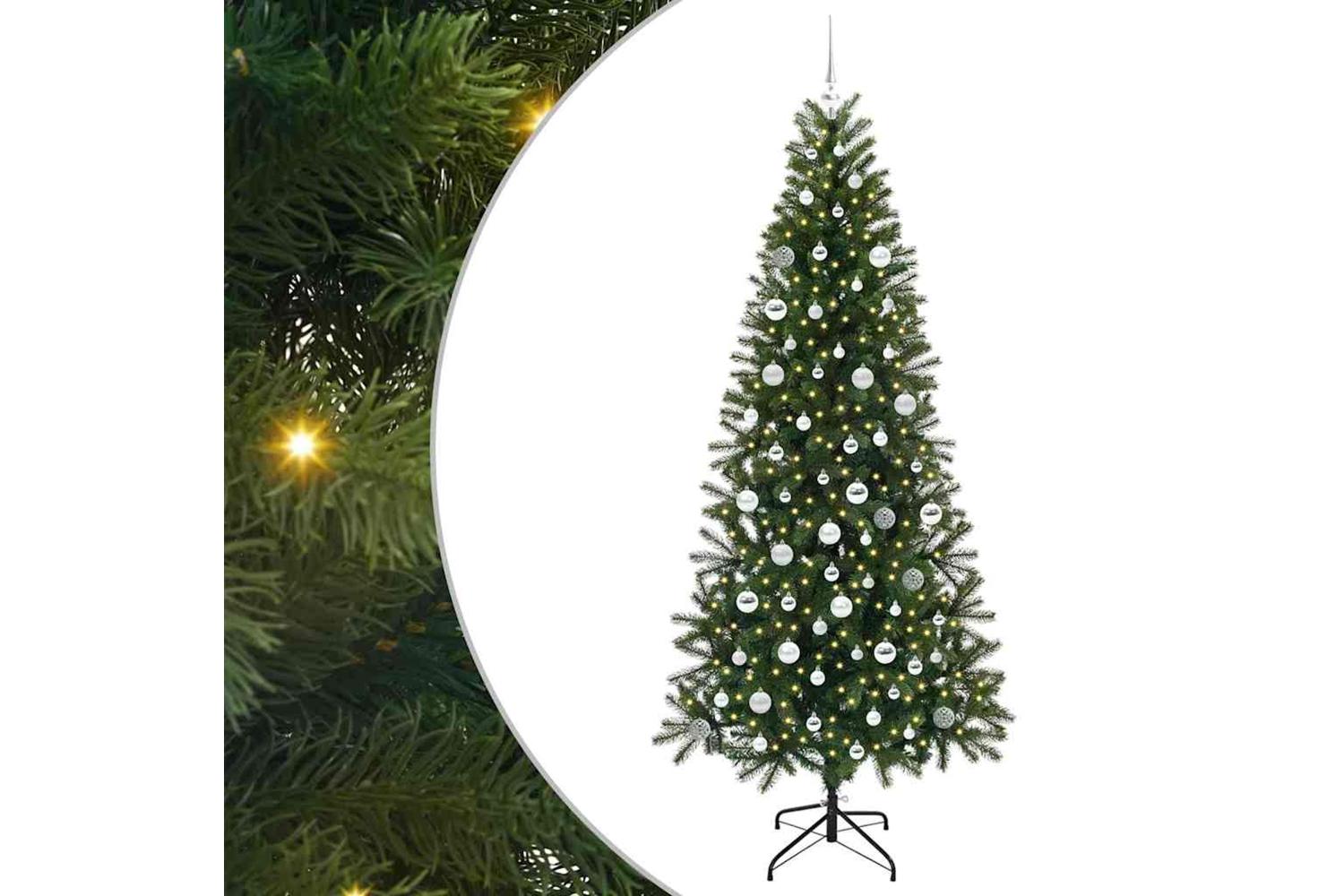 Vidaxl Artificial Christmas Tree With 300 Leds Green 210 Cm Pe And Pvc-2