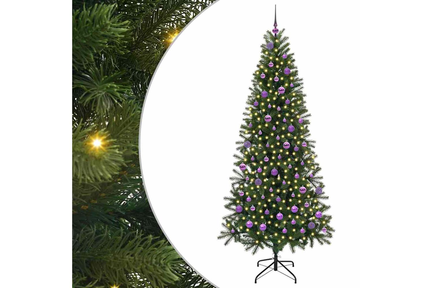 Vidaxl Artificial Christmas Tree With 300 Leds Green 210 Cm Pe And Pvc-2
