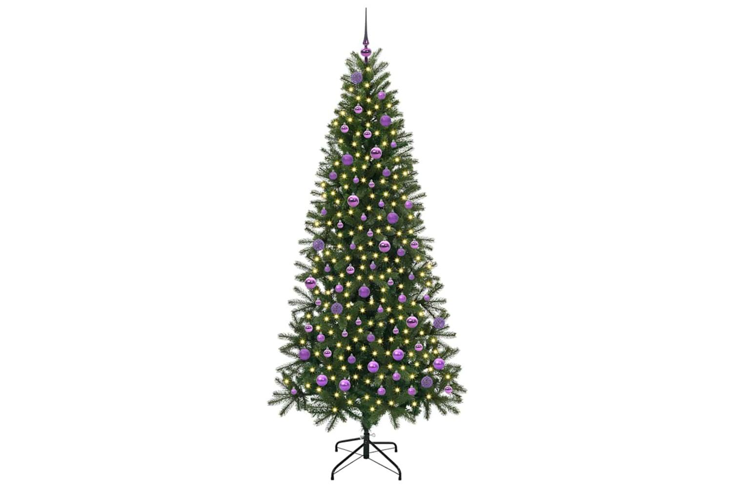Vidaxl Artificial Christmas Tree With 300 Leds Green 210 Cm Pe And Pvc-3