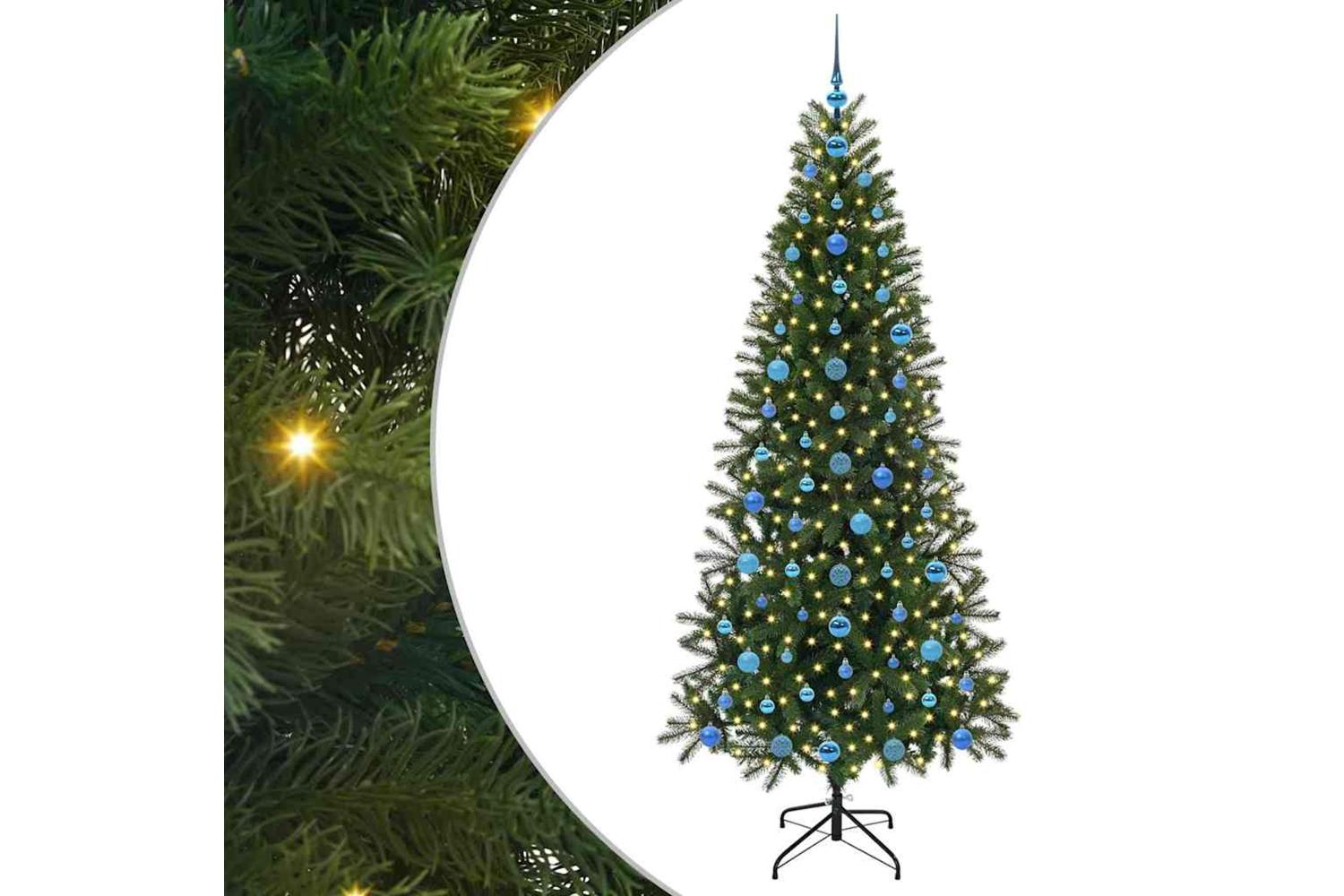 Vidaxl Artificial Christmas Tree With 300 Leds Green 210 Cm Pe And Pvc-2