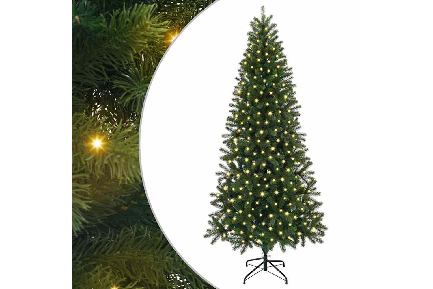 Vidaxl Artificial Christmas Tree With 300 Leds Green 240 Cm Pe And Pvc