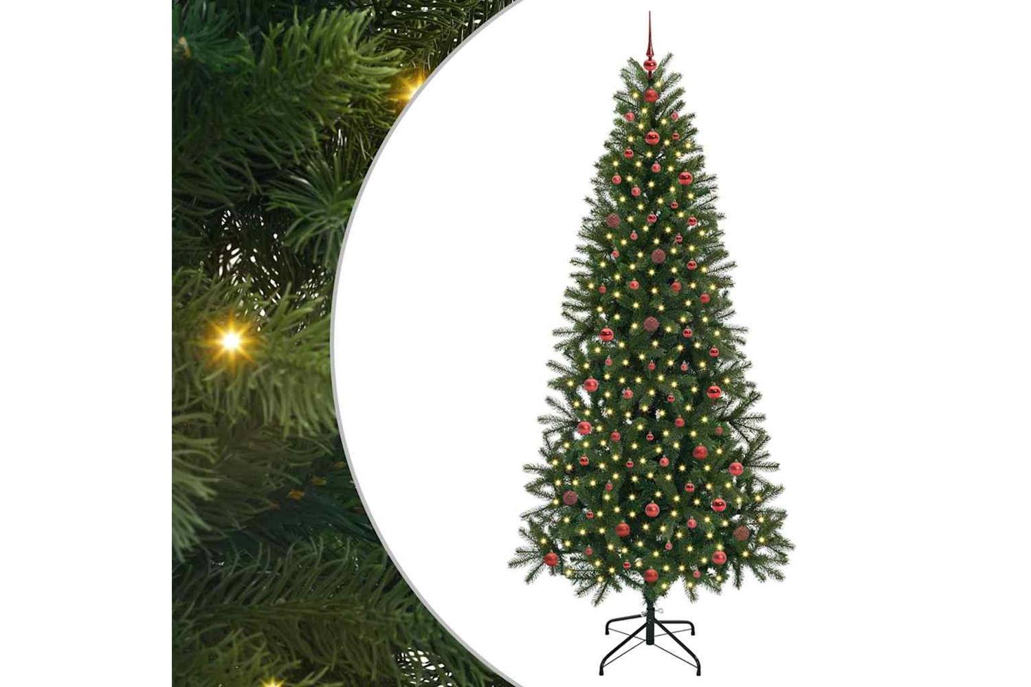 Vidaxl Artificial Christmas Tree With 300 Leds Green 240 Cm Pe And Pvc-2