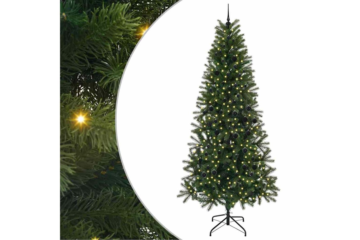 Vidaxl Artificial Christmas Tree With 300 Leds Green 240 Cm Pe And Pvc