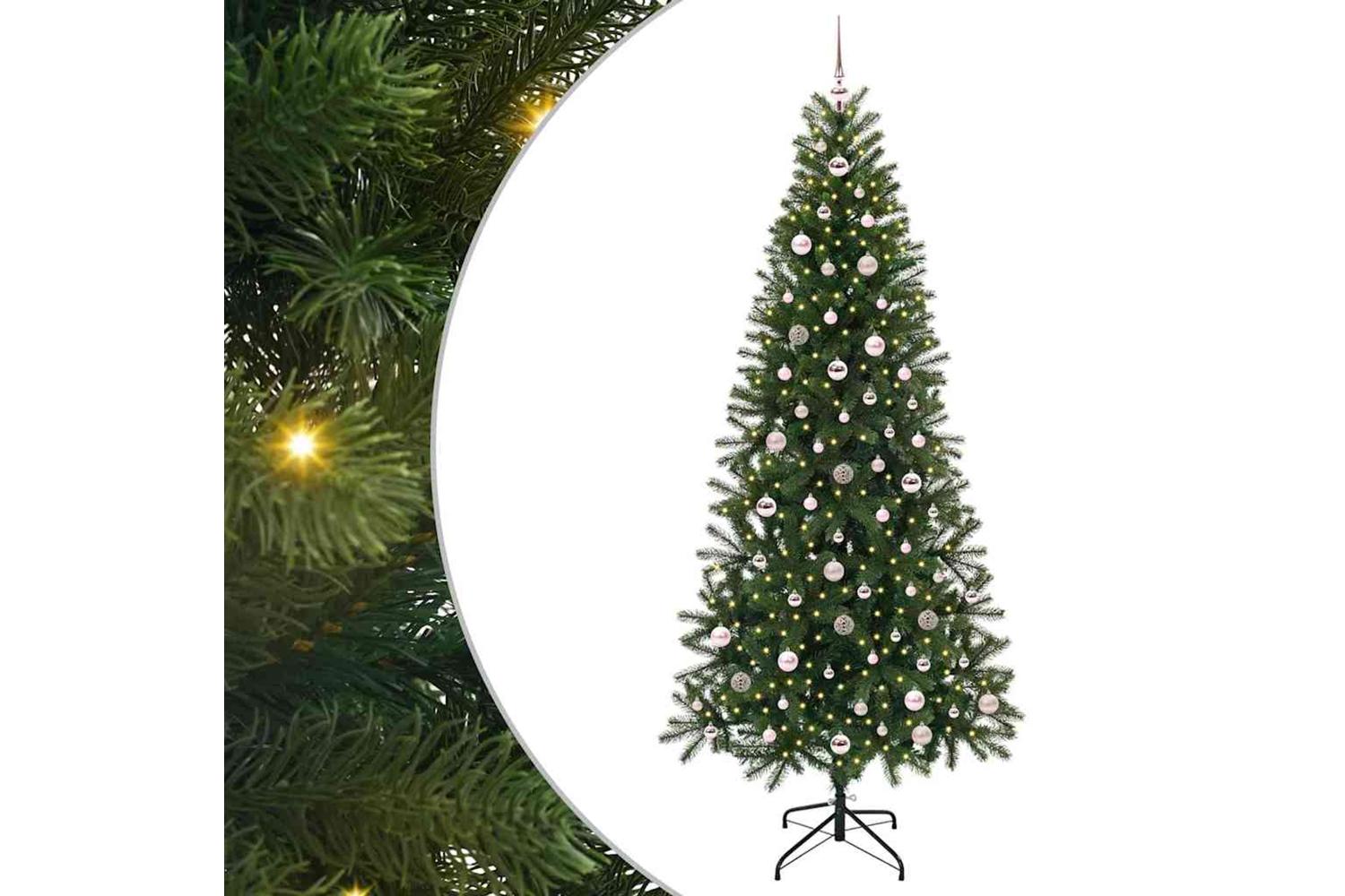 Vidaxl Artificial Christmas Tree With 300 Leds Green 240 Cm Pe And Pvc