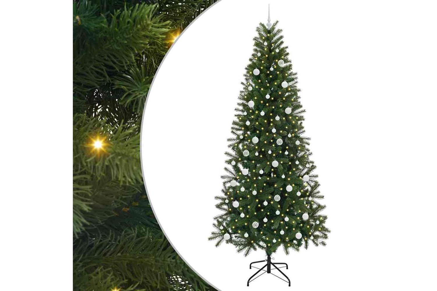 Vidaxl Artificial Christmas Tree With 300 Leds Green 240 Cm Pe And Pvc-2