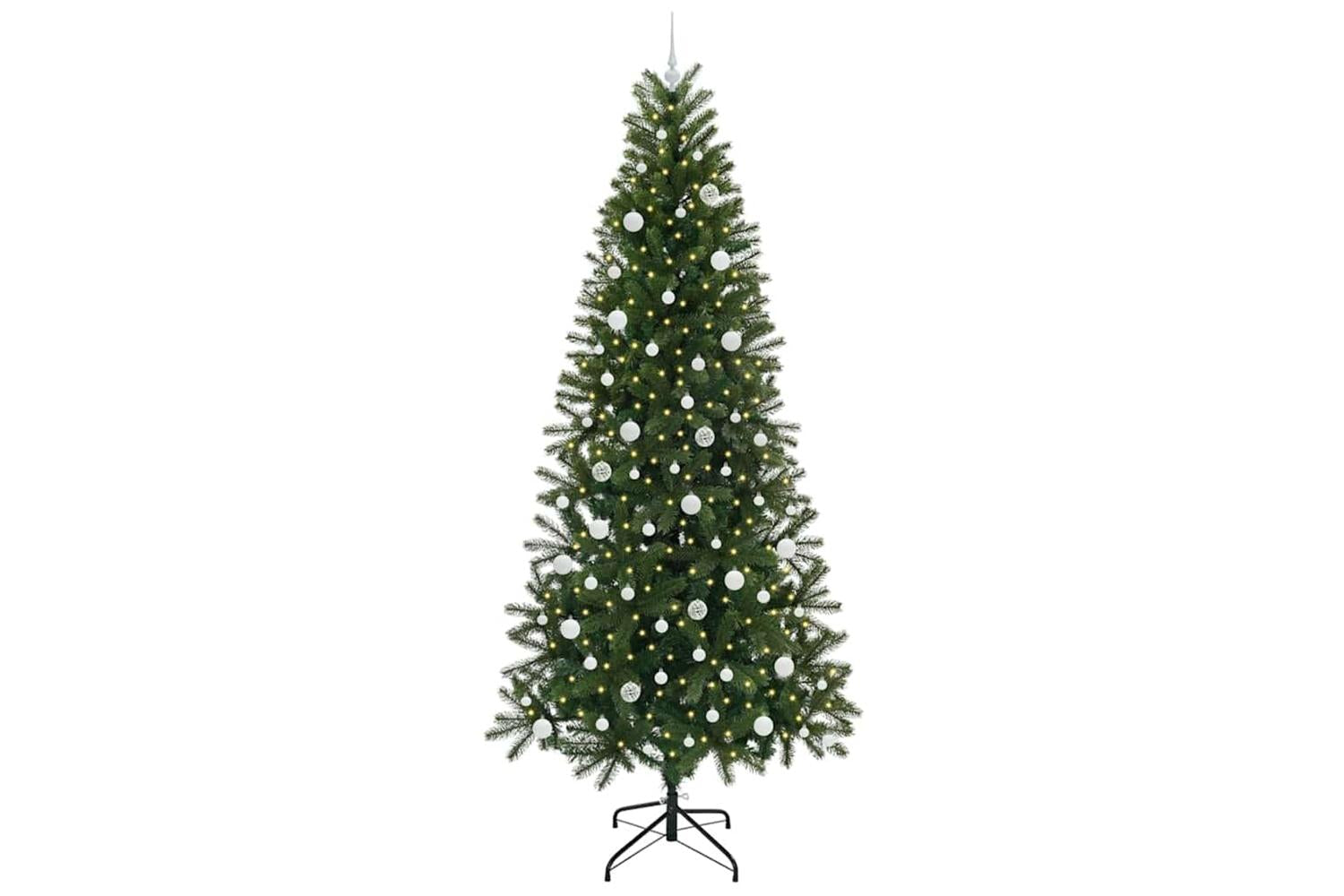 Vidaxl Artificial Christmas Tree With 300 Leds Green 240 Cm Pe And Pvc-3
