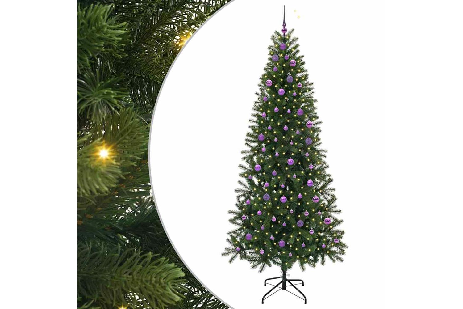 Vidaxl Artificial Christmas Tree With 300 Leds Green 240 Cm Pe And Pvc-2