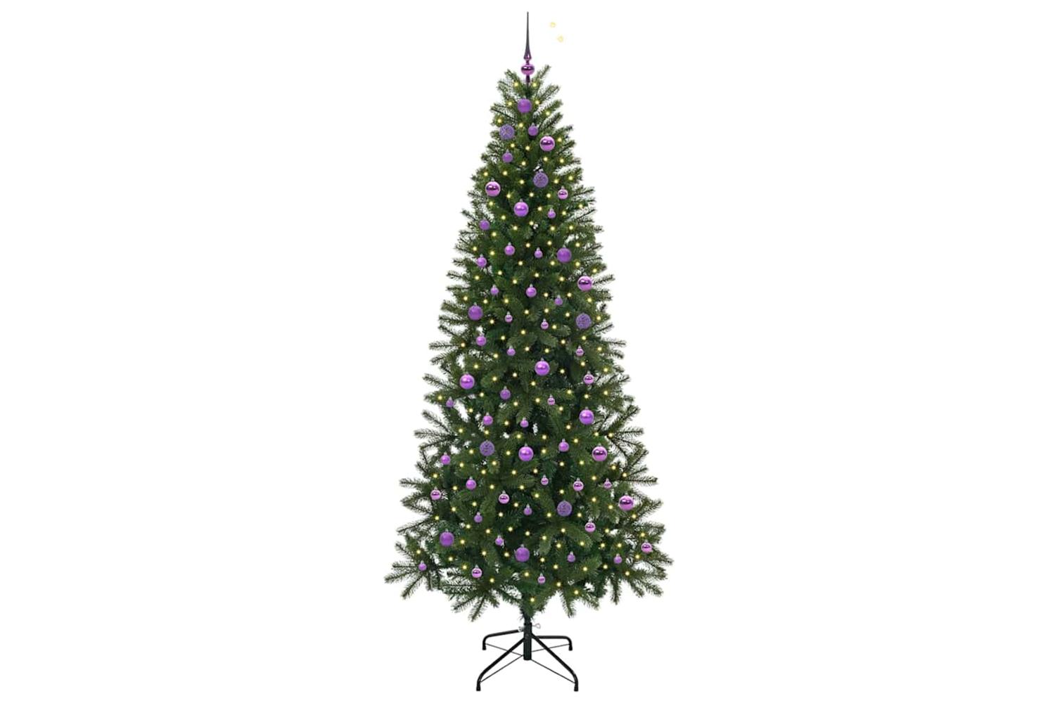 Vidaxl Artificial Christmas Tree With 300 Leds Green 240 Cm Pe And Pvc-3