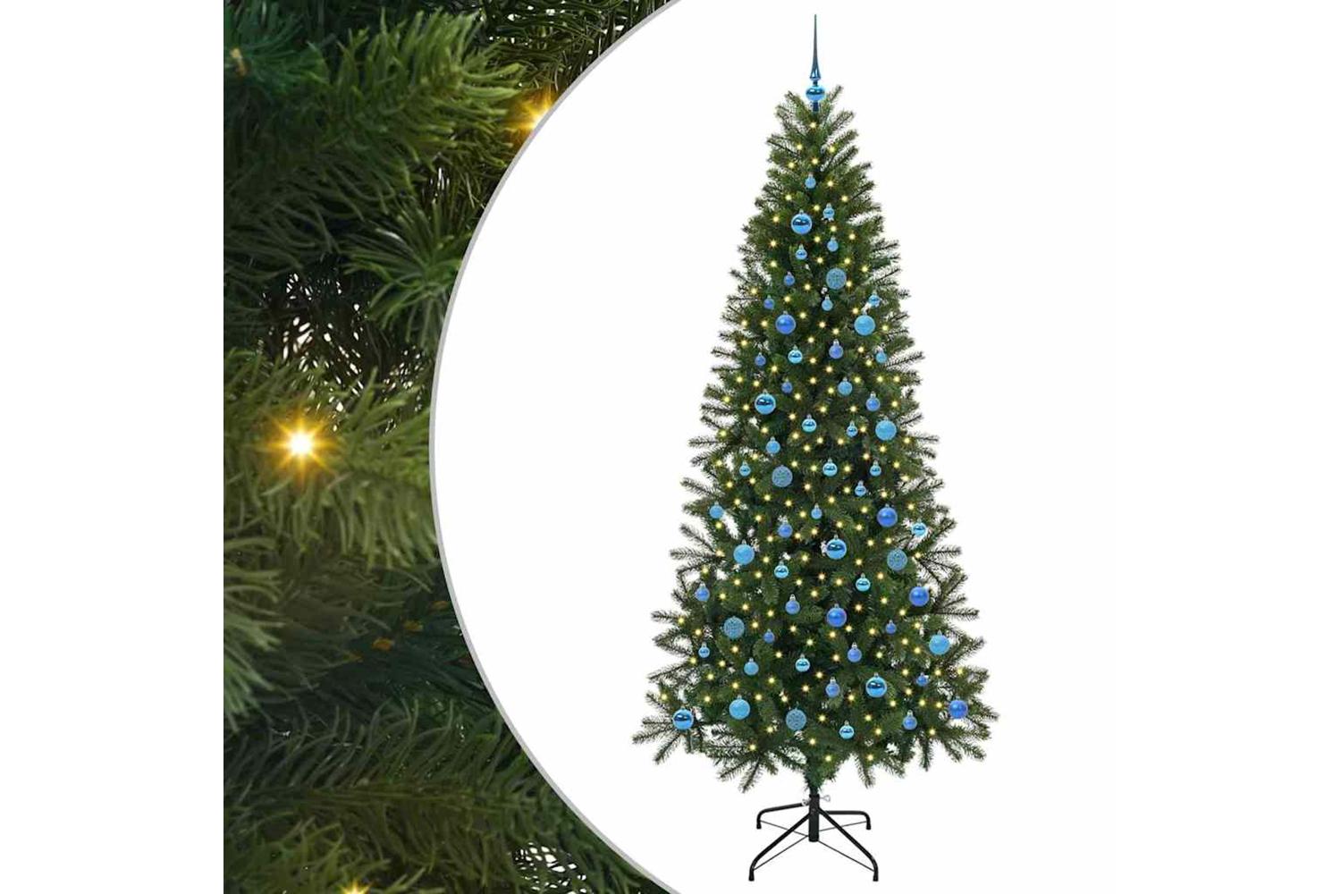 Vidaxl Artificial Christmas Tree With 300 Leds Green 240 Cm Pe And Pvc