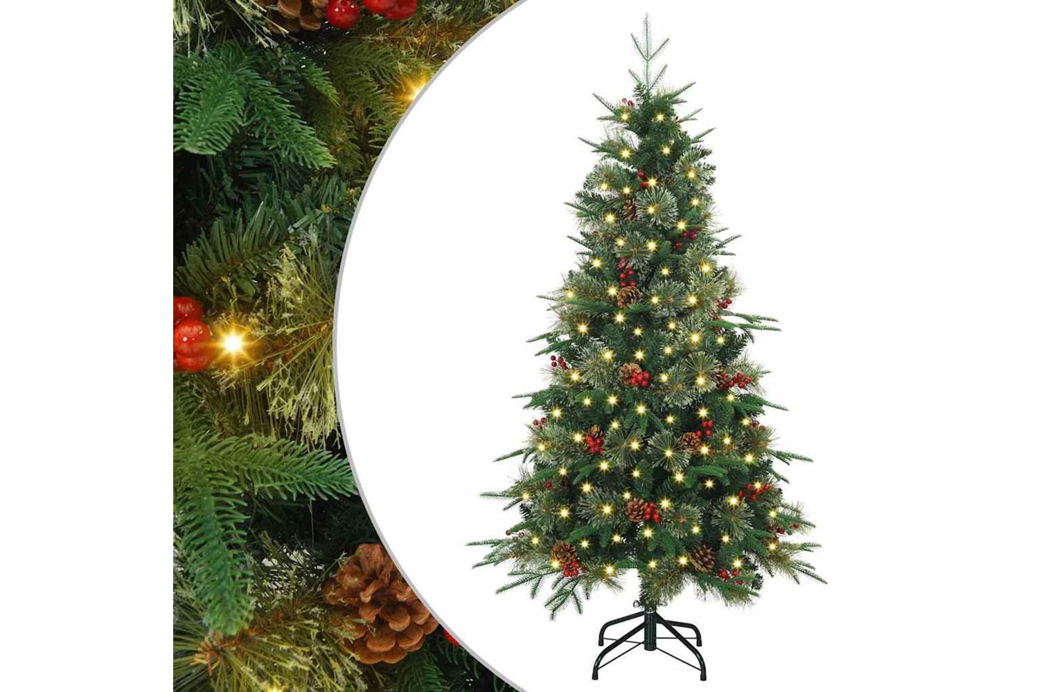 Vidaxl Artificial Hinged Christmas Tree Green 120 Cm Pe And Pvc
