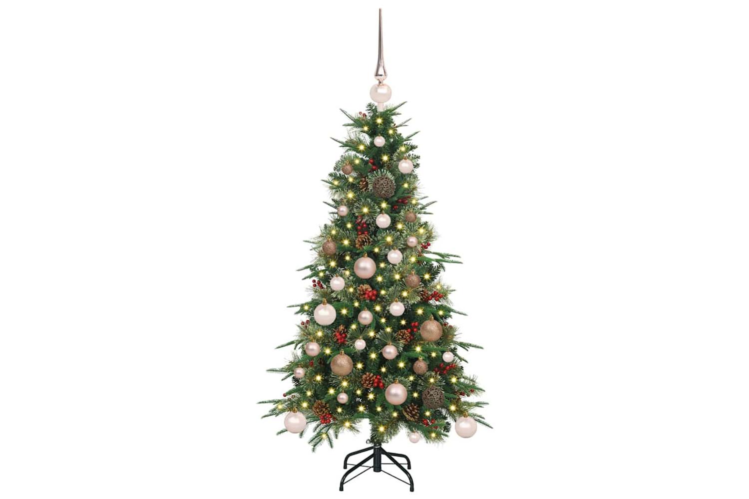 Vidaxl Artificial Hinged Christmas Tree Green 120 Cm Pe And Pvc-3