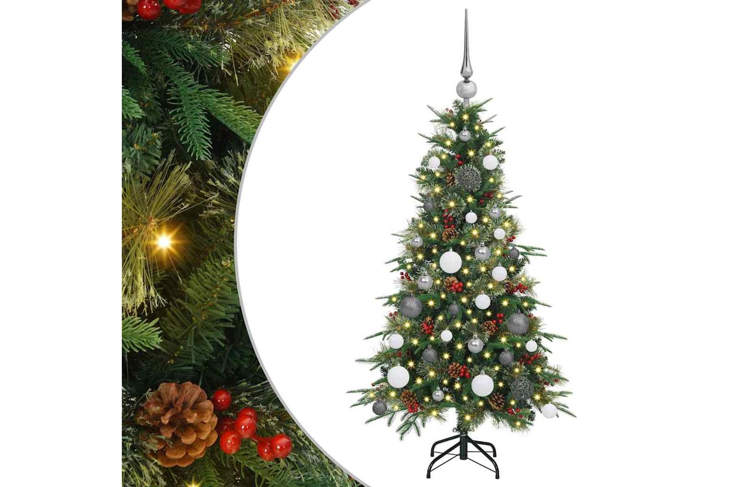 Vidaxl Artificial Hinged Christmas Tree Green 120 Cm Pe And Pvc-2