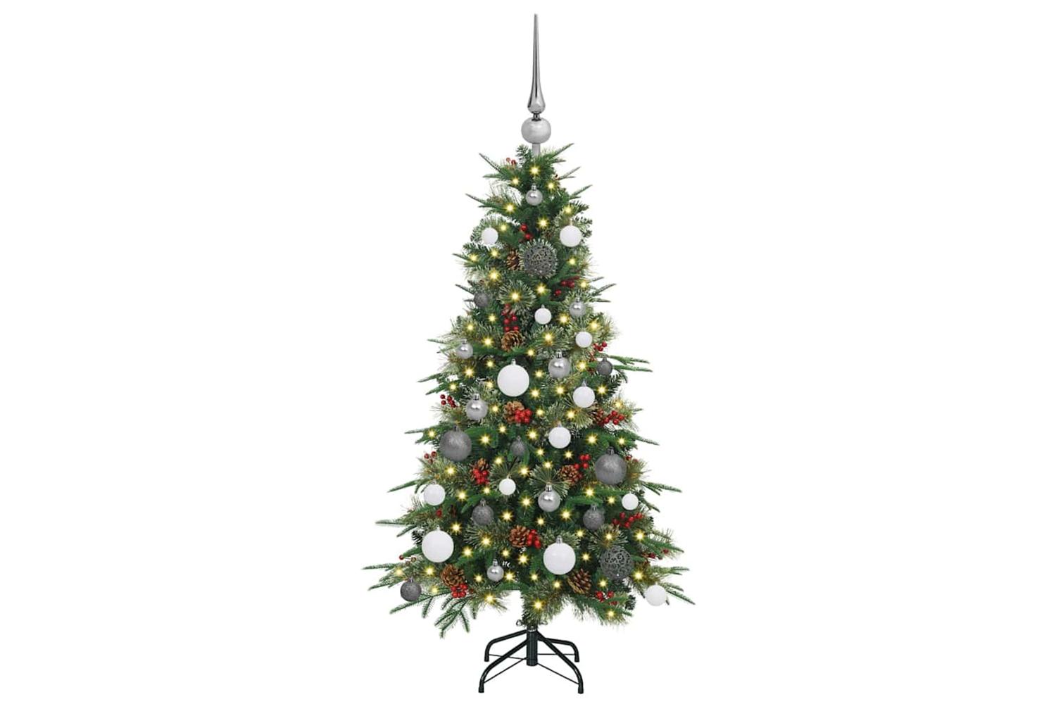 Vidaxl Artificial Hinged Christmas Tree Green 120 Cm Pe And Pvc-3