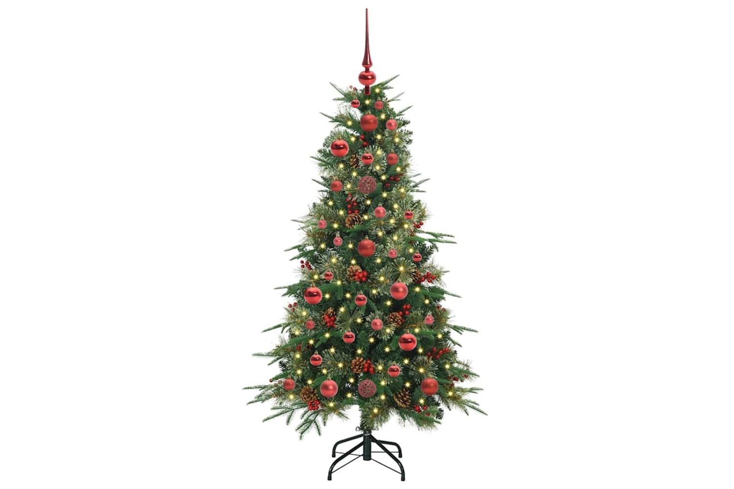 Vidaxl Artificial Hinged Christmas Tree Green 120 Cm Pe And Pvc-3