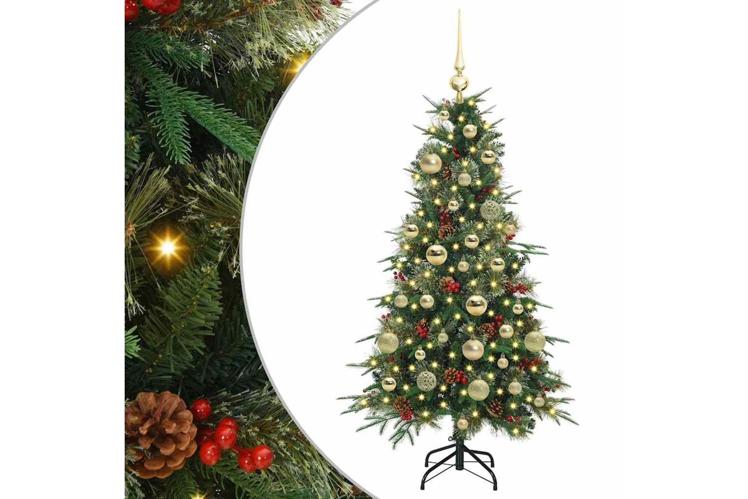 Vidaxl Artificial Hinged Christmas Tree Green 120 Cm Pe And Pvc-2