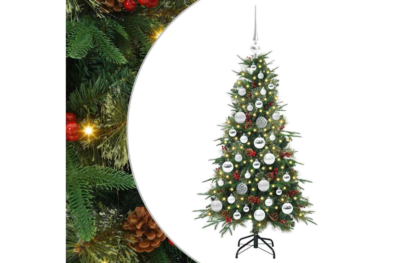 Vidaxl Artificial Hinged Christmas Tree Green 120 Cm Pe And Pvc-2