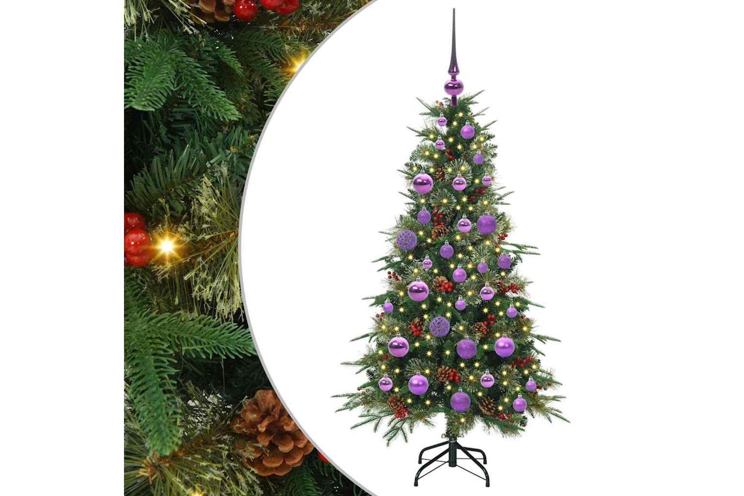 Vidaxl Artificial Hinged Christmas Tree Green 120 Cm Pe And Pvc-2