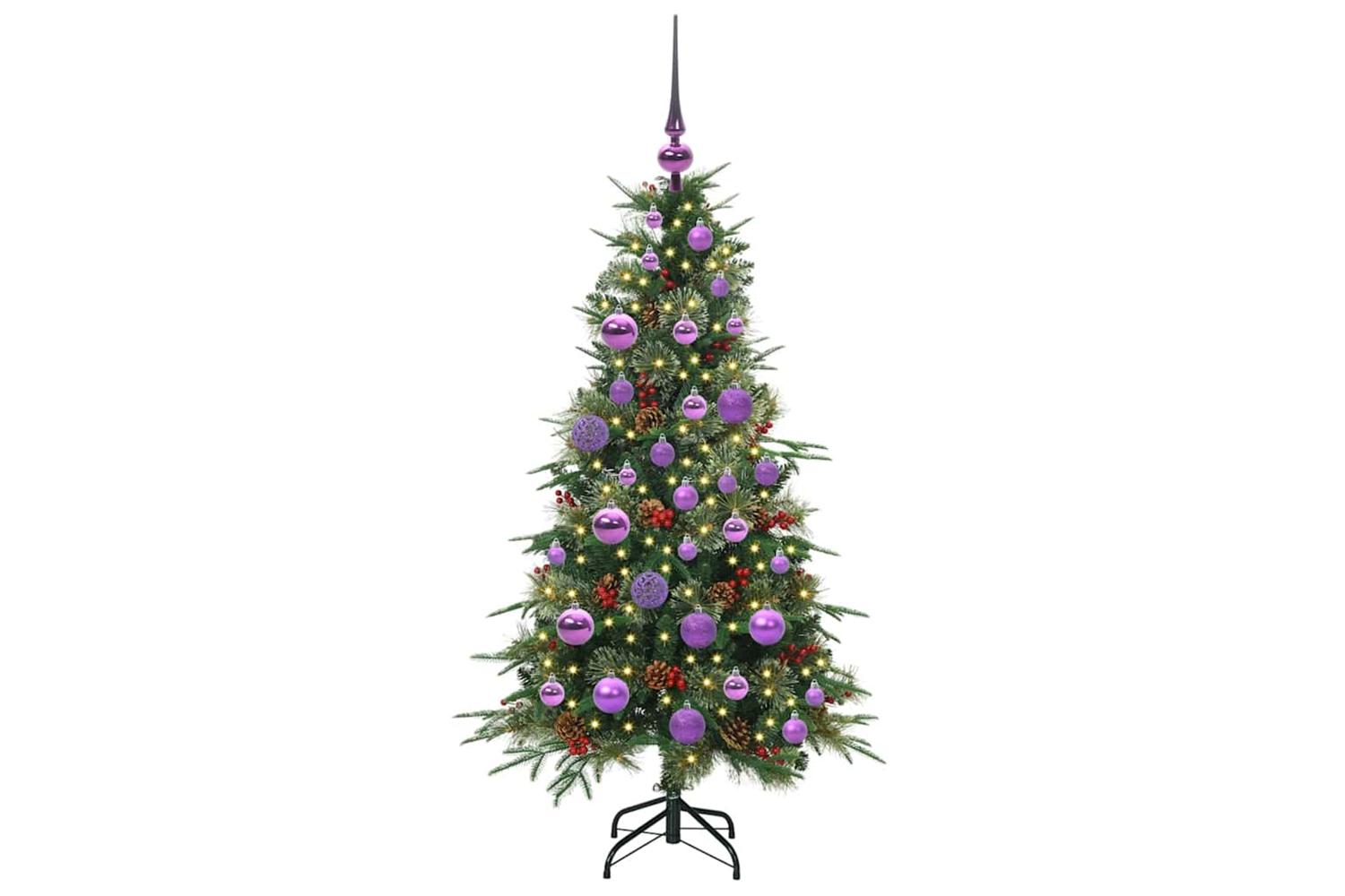 Vidaxl Artificial Hinged Christmas Tree Green 120 Cm Pe And Pvc-3