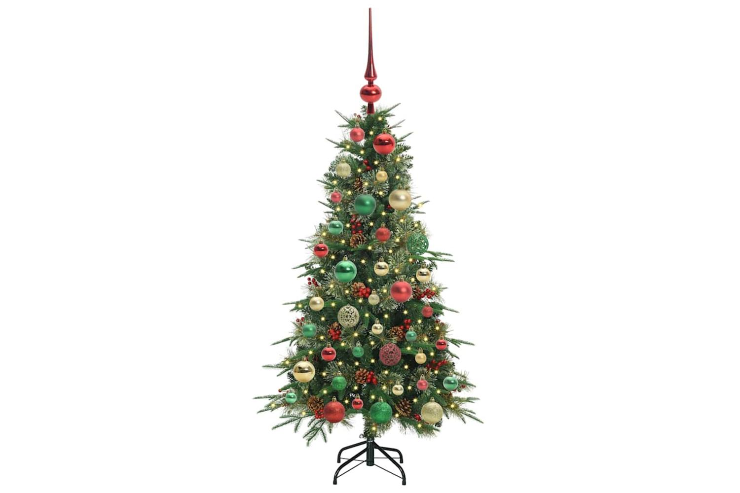 Vidaxl Artificial Hinged Christmas Tree Green 120 Cm Pe And Pvc-3