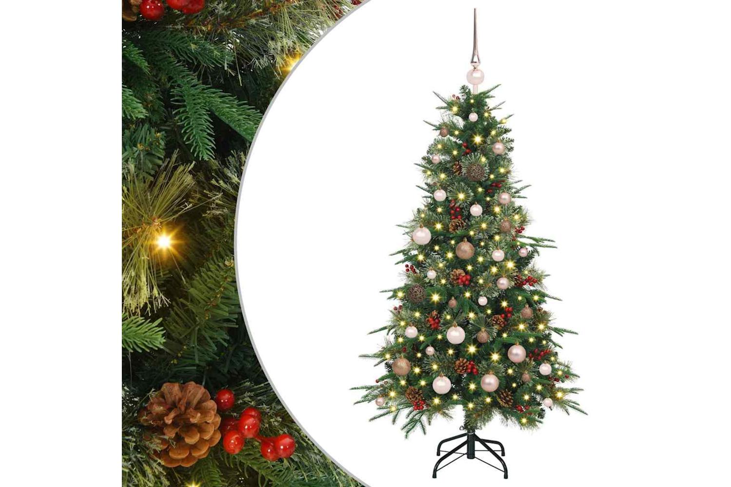 Vidaxl Artificial Hinged Christmas Tree Green 150 Cm Pe And Pvc-2