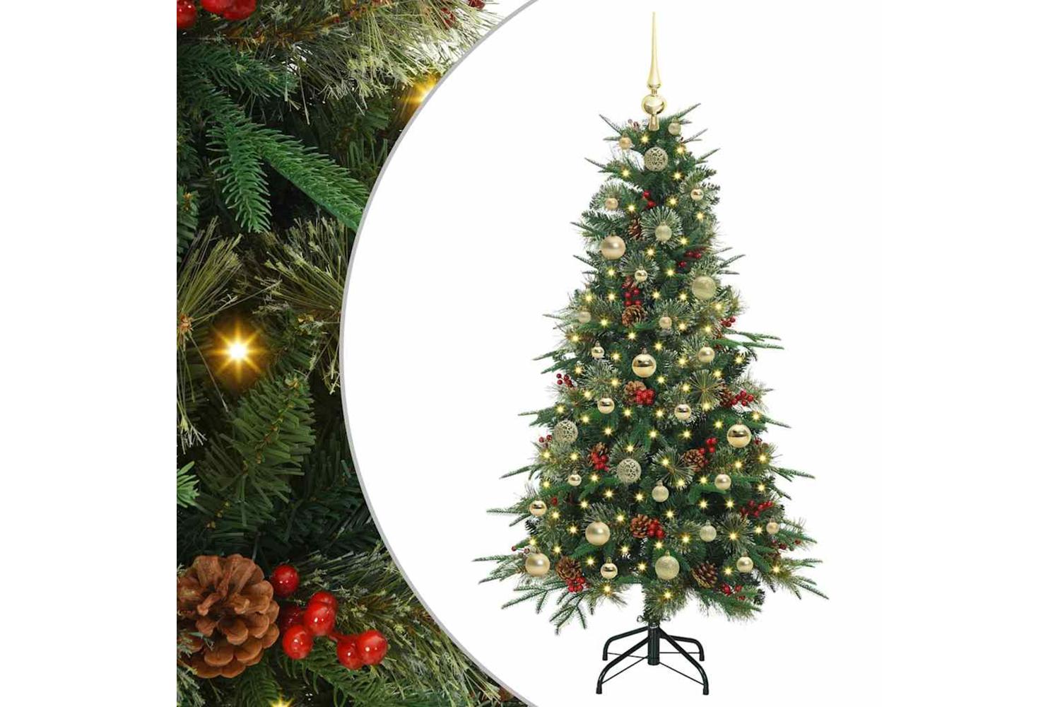 Vidaxl Artificial Hinged Christmas Tree Green 150 Cm Pe And Pvc-2