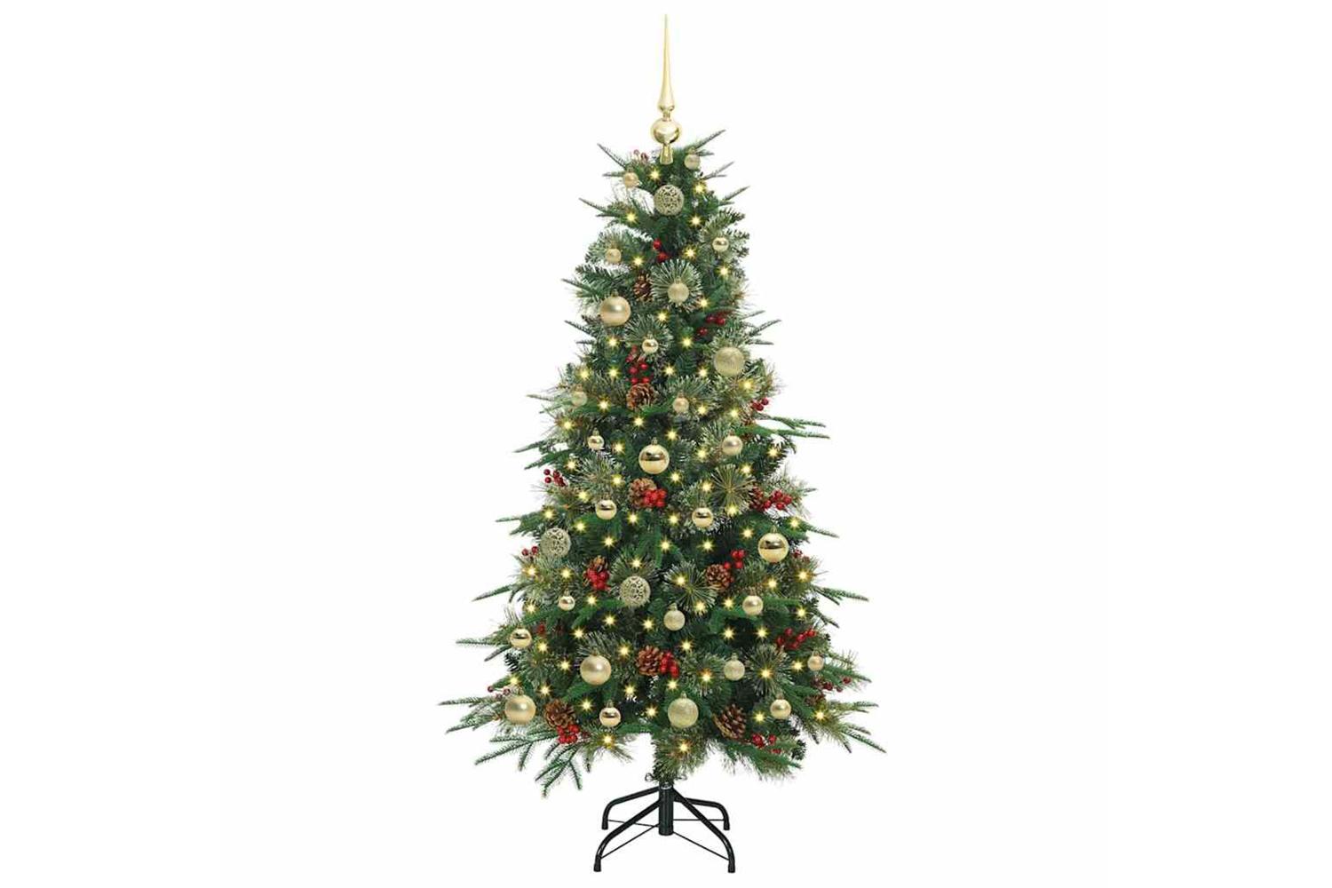 Vidaxl Artificial Hinged Christmas Tree Green 150 Cm Pe And Pvc-3