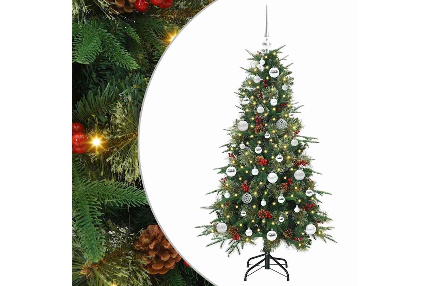 Vidaxl Artificial Hinged Christmas Tree Green 150 Cm Pe And Pvc-2