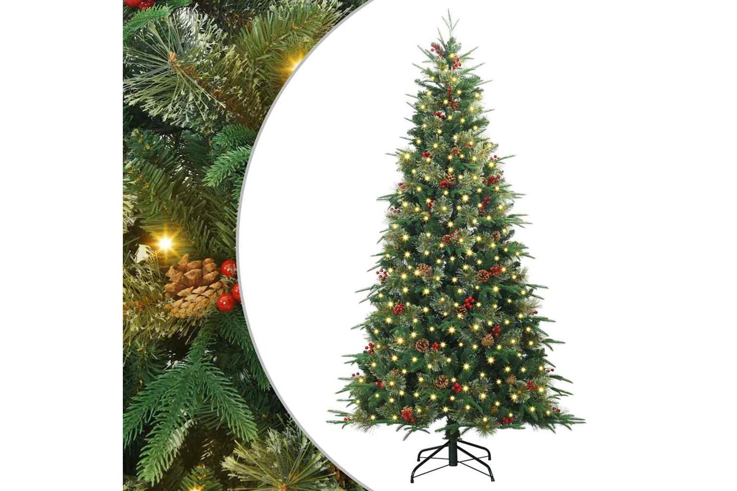 Vidaxl Artificial Hinged Christmas Tree Green 180 Cm Pe And Pvc-2
