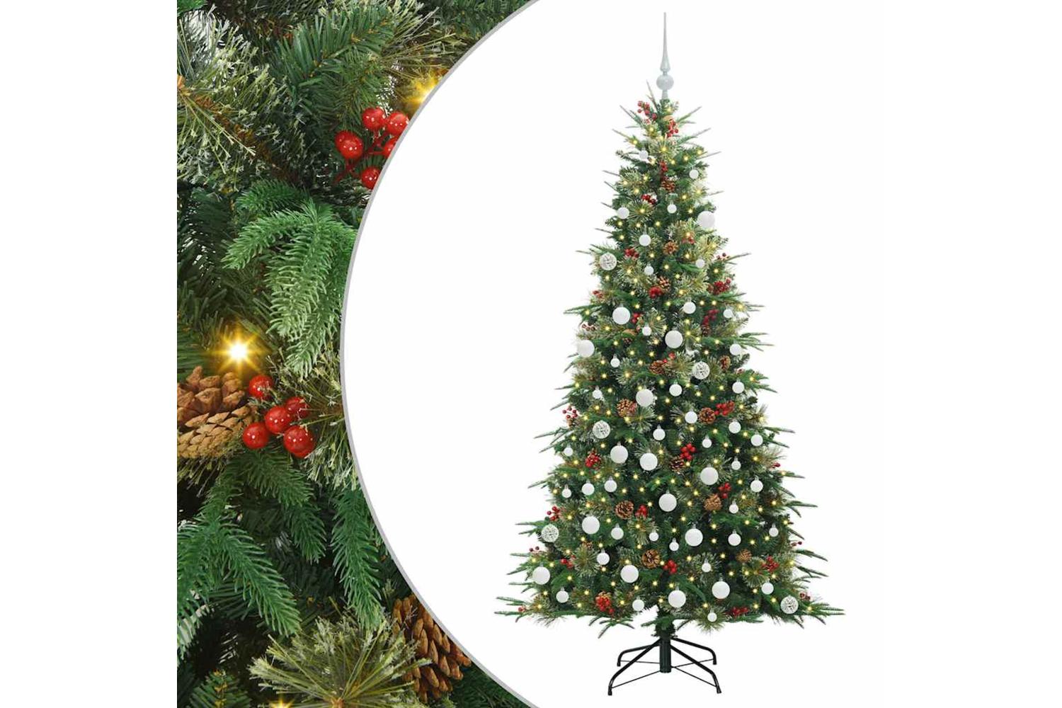 Vidaxl Artificial Hinged Christmas Tree Green 180 Cm Pe And Pvc-2