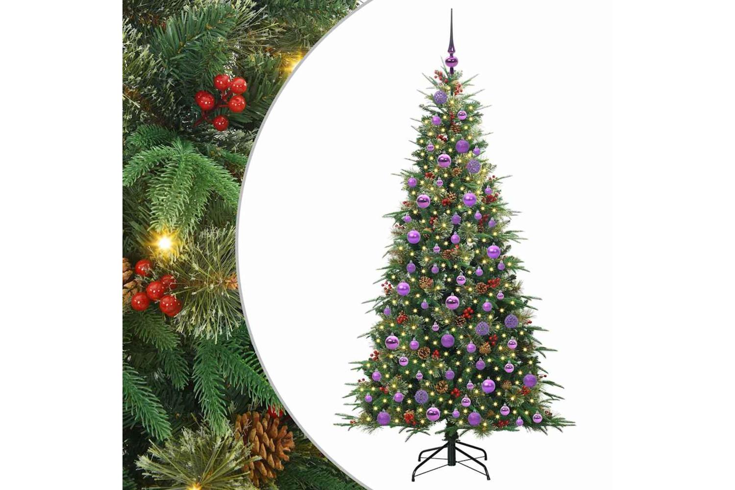 Vidaxl Artificial Hinged Christmas Tree Green 180 Cm Pe And Pvc-2