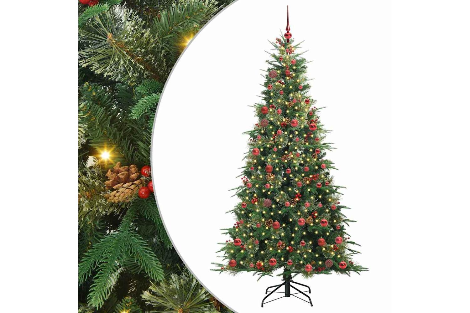 Vidaxl Artificial Hinged Christmas Tree Green 210 Cm Pe And Pvc-2