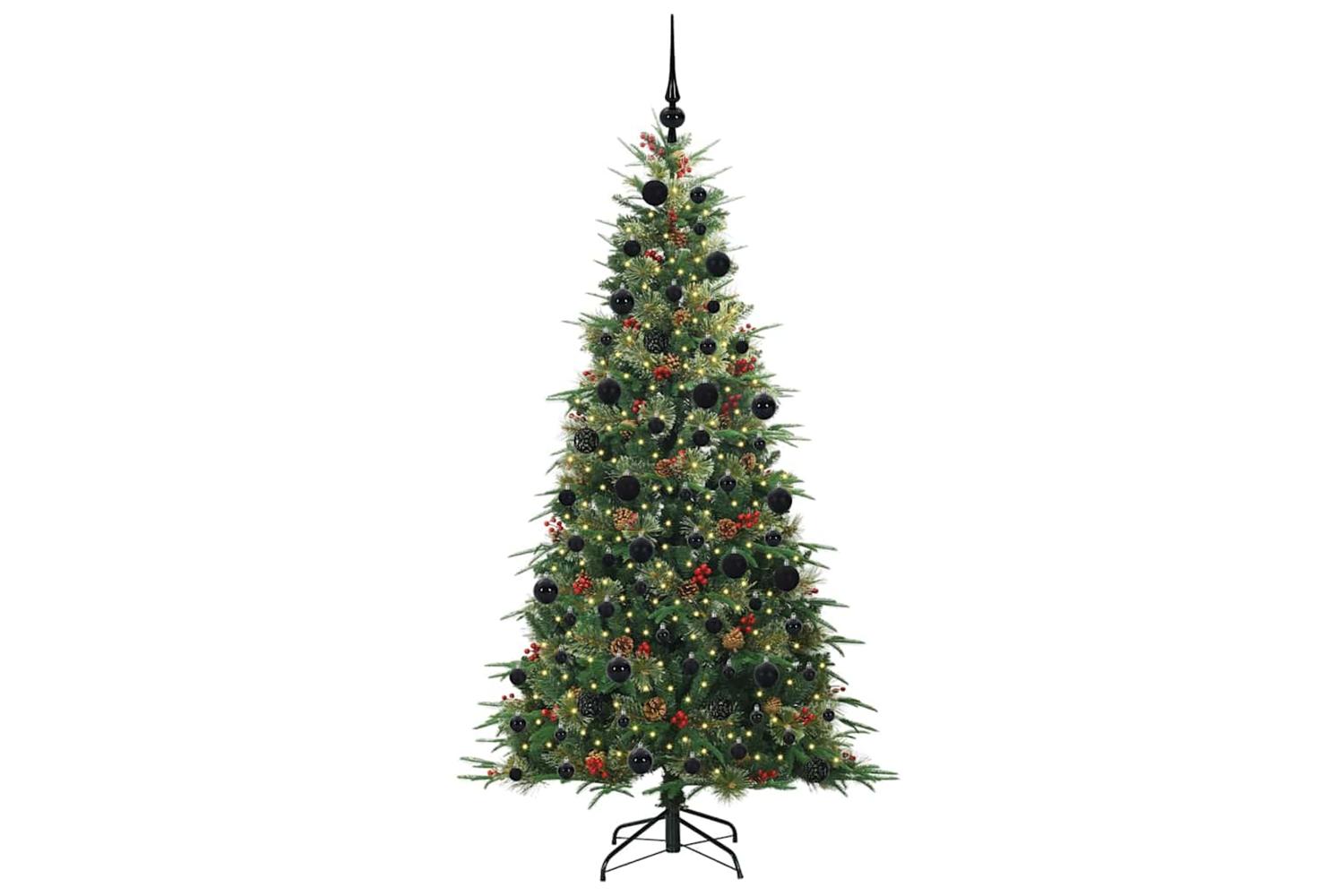 Vidaxl Artificial Hinged Christmas Tree Green 210 Cm Pe And Pvc-3
